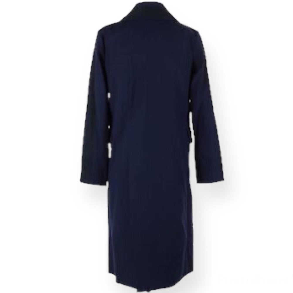 Victor Alfaro Collective Navy Blue Twill
Double Breasted Long Coat - Size Small - Picture 5 of 9